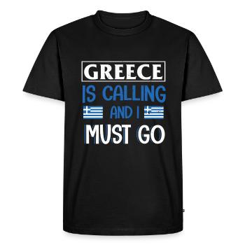 Grèce Drapeau grec Cadeau Drôle - T-shirt Premium bio Homme - noir - Devant - Nico (187cm)