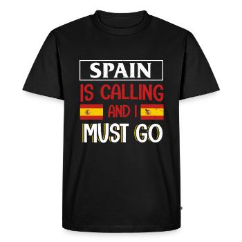 Spain - Men's Premium Organic T-Shirt - black - Front - Nico (187cm)