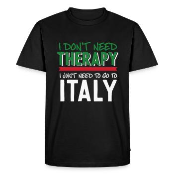 Italy - Men's Premium Organic T-Shirt - black - Front - Nico (187cm)