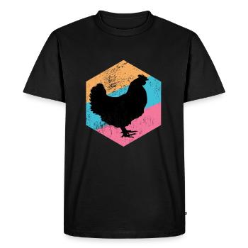 CHICKEN - Men's Premium Organic T-Shirt - black - Front - Nico (187cm)