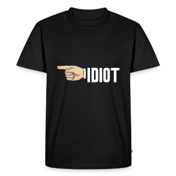 IDIOT - T-shirt Premium bio Homme - noir - Devant - Nico (187cm)