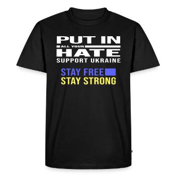 liberté ukraine paix pas poutine puck futin - T-shirt Premium bio Homme - noir - Devant - Nico (187cm)