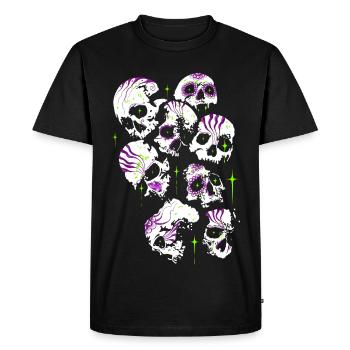 Skulls Skull Halloween Sugar Skulls - Men's Premium Organic T-Shirt - black - Front - Nico (187cm)