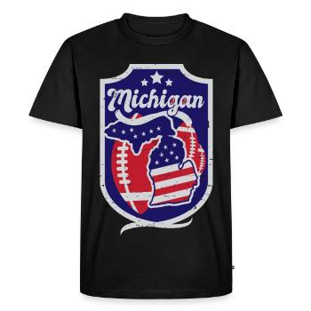 Michigan Football - T-shirt Premium bio Homme - noir - Devant - Nico (187cm)