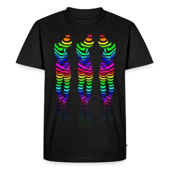 CSD 3girl friends lbgtq + gay rainbow party lesbian - T-shirt Premium bio Homme - noir - Devant - Nico (187cm)