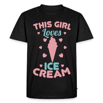 Petit amateur de glaces - T-shirt Premium bio Homme - noir - Devant - Nico (187cm)