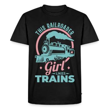 Fille de chemin de fer - T-shirt Premium bio Homme - noir - Devant - Nico (187cm)