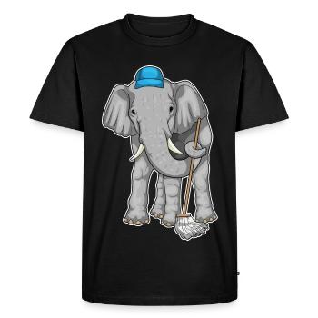 Nettoyant éléphant Vadrouille - T-shirt Premium bio Homme - noir - Devant - Nico (187cm)