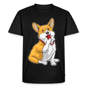 Corgi Referee Whistle - Men's Premium Organic T-Shirt - black - Front - Nico (187cm)