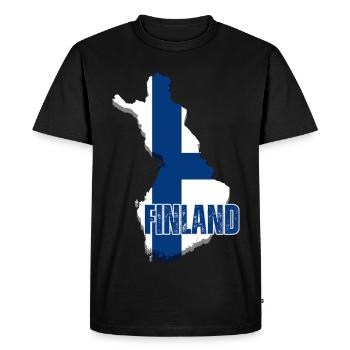 Fierté finlandaise, drapeau de la Finlande - T-shirt Premium bio Homme - noir - Devant - Nico (187cm)