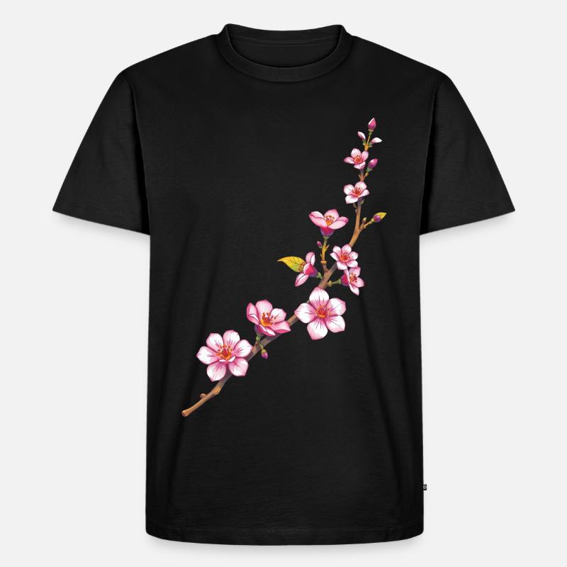 Blumen - Männer Premium Bio T-Shirt - Schwarz