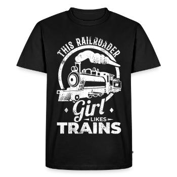 Cheminot - T-shirt Premium bio Homme - noir - Devant - Nico (187cm)