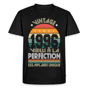 1996 – Vintage – Unique copy - Men's Premium Organic T-Shirt - black - Front - Nico (187cm)