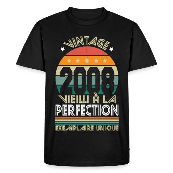 2008 – Vintage – Unique copy - Men's Premium Organic T-Shirt - black - Front - Nico (187cm)