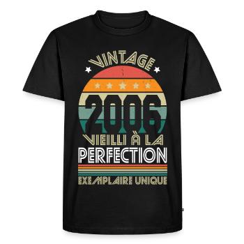 2006 – Vintage – Unique copy - Men's Premium Organic T-Shirt - black - Front - Nico (187cm)