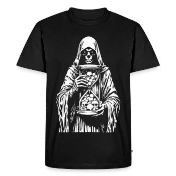Faucheuse aux crânes - T-shirt Premium bio Homme - noir - Devant - Nico (187cm)
