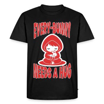 Rabbit Hug Every-Bunny Manga Cute - Men's Premium Organic T-Shirt - black - Front - Nico (187cm)