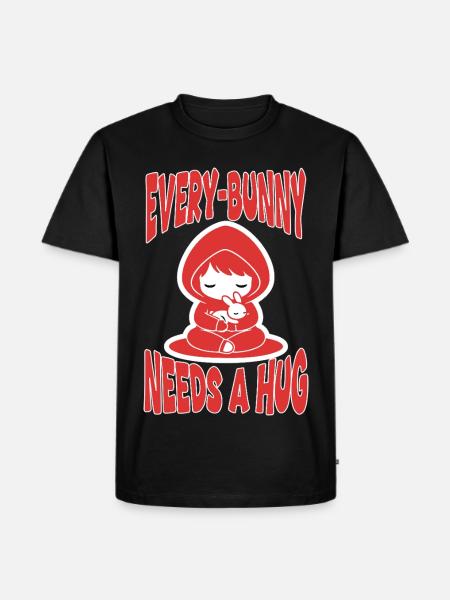 Rabbit Hug Every-Bunny Manga Cute - Men's Premium Organic T-Shirt - black