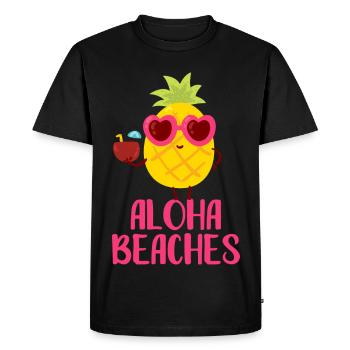 Aloha Beaches Cool Pineapple Beach Holiday Summer Motif - Men's Premium Organic T-Shirt - black - Front - Nico (187cm)