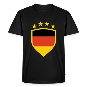 Blason allemand avec couleurs du drapeau - T-shirt Premium bio Homme - noir - Devant - Nico (187cm)