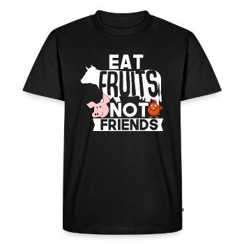 manger des fruits - T-shirt Premium bio Homme - noir - Devant - Nico (187cm)