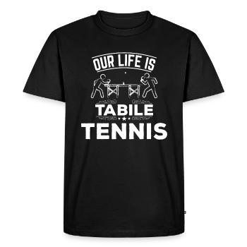 Tennis de table tennis de table - T-shirt Premium bio Homme - noir - Devant - Nico (187cm)