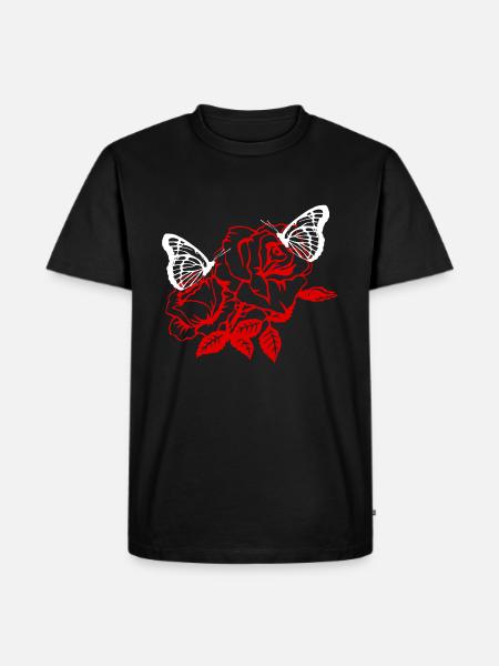 Papillon rose papillon rose - T-shirt Premium bio Homme - noir