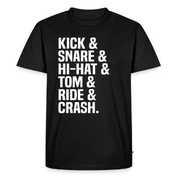Idée cadeau batteur batteur batteur - T-shirt Premium bio Homme - noir - Devant - Nico (187cm)