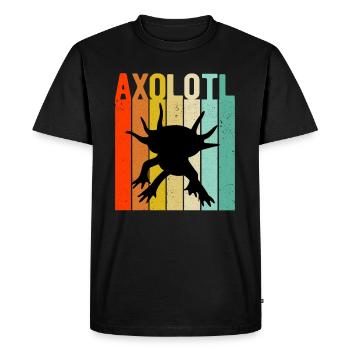 Axolotl Axolotls amphibians retro gift - Men's Premium Organic T-Shirt - black - Front - Nico (187cm)