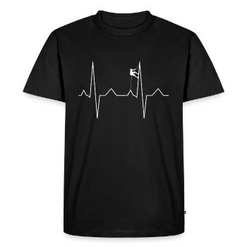 Climbing Climber Heartbeat - Men's Premium Organic T-Shirt - black - Front - Nico (187cm)