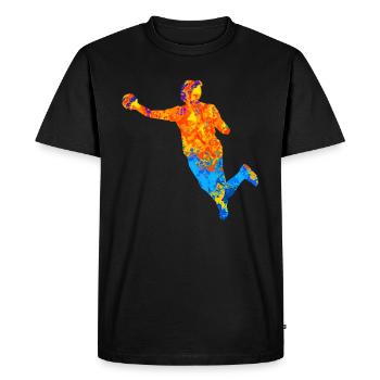 HandballEur Handballeur Handballeur Joueur de Handball Joueur - T-shirt Premium bio Homme - noir - Devant - Nico (187cm)