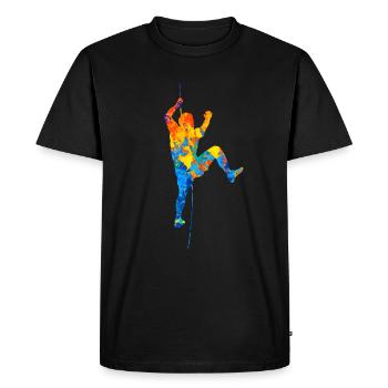 Escalade escalader le mur d’escalade de bloc - T-shirt Premium bio Homme - noir - Devant - Nico (187cm)