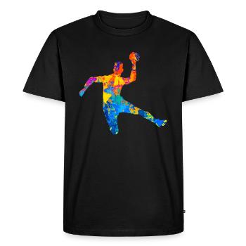 Handball HandballEur HandballEur HandballEur Handball Club - T-shirt Premium bio Homme - noir - Devant - Nico (187cm)
