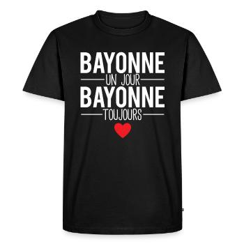 Bayonne un jour bayonne toujours cadeau bayonnais - T-shirt Premium bio Homme - noir - Devant - Nico (187cm)