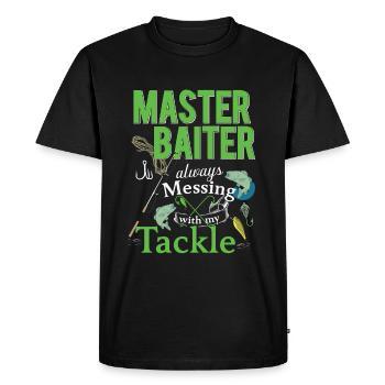 Master Baiter - Men's Premium Organic T-Shirt - black - Front - Nico (187cm)