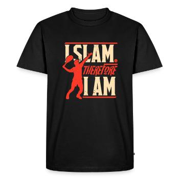 Je claque donc je suis - Tennis Serve Sport - T-shirt Premium bio Homme - noir - Devant - Nico (187cm)