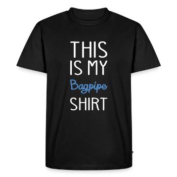 Bagpipes Schotte Sackpipe Instrument Gift - Men's Premium Organic T-Shirt - black - Front - Nico (187cm)