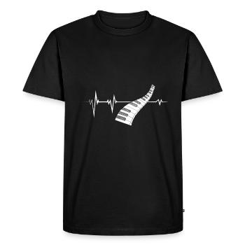 Piano Heartbeat - Cadeau Musicien Pianiste Piano - T-shirt Premium bio Homme - noir - Devant - Nico (187cm)