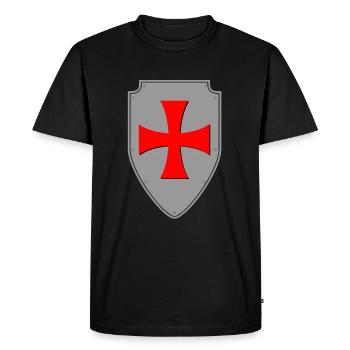 Communauté des boucliers templiers - T-shirt Premium bio Homme - noir - Devant - Nico (187cm)