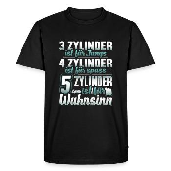 3 Zylinder ist für Jungs 4 Zylinder ist - Männer Premium Bio T-Shirt - Schwarz - Vorne - Nico (187cm)