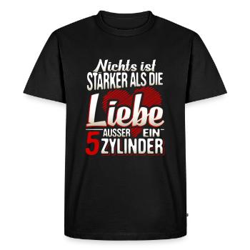Puissance 5 cylindres - T-shirt Premium bio Homme - noir - Devant - Nico (187cm)