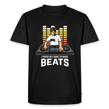 DJ Gamer Gift Deejay Disc Jockey Beatmaker - T-shirt Premium bio Homme - noir - Devant - Nico (187cm)