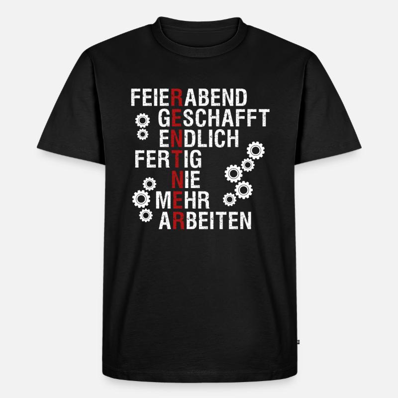 Rentner Feierabend - lustiges Geschenk - Männer Premium Bio T-Shirt - Schwarz