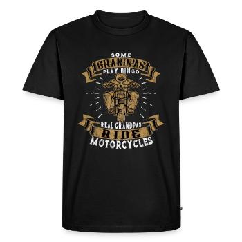 Grandpas Ride Motorcycles - Biker - Opa - Motorrad - T-shirt Premium bio Homme - noir - Devant - Nico (187cm)