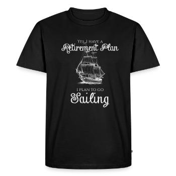 Retirement sailing sailing ship pension sailor gift - Men's Premium Organic T-Shirt - black - Front - Nico (187cm)