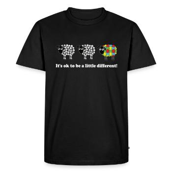 Il va bien à un petit mouton différent autisme - T-shirt Premium bio Homme - noir - Devant - Nico (187cm)