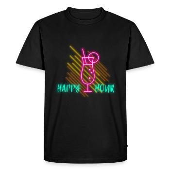 Happy hour, gift, gift idea - Men's Premium Organic T-Shirt - black - Front - Nico (187cm)