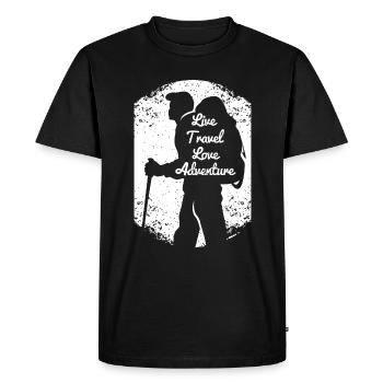 Voyage Voyage Vacances Aventure Touriste Cadeau - T-shirt Premium bio Homme - noir - Devant - Nico (187cm)