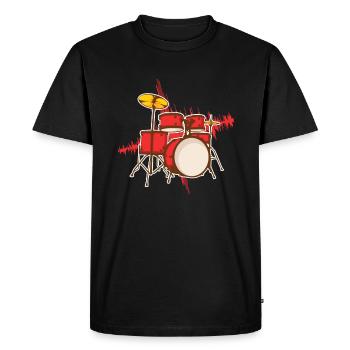 Percussion Percussion, joueur de percussion - T-shirt Premium bio Homme - noir - Devant - Nico (187cm)
