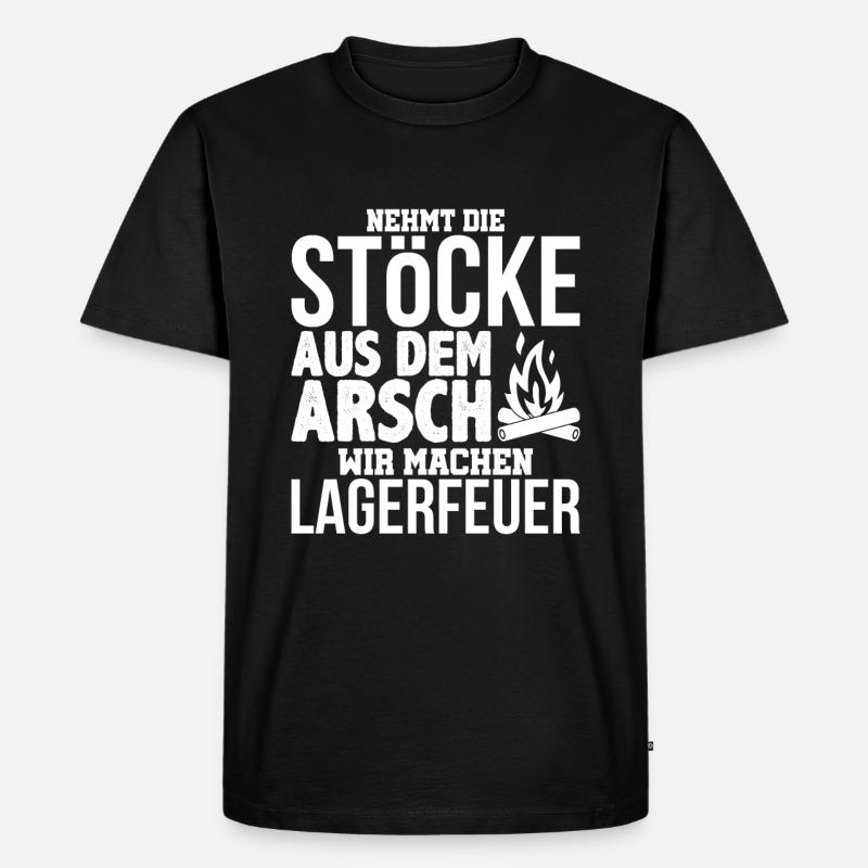 Lagerfeuer - Männer Premium Bio T-Shirt - Schwarz